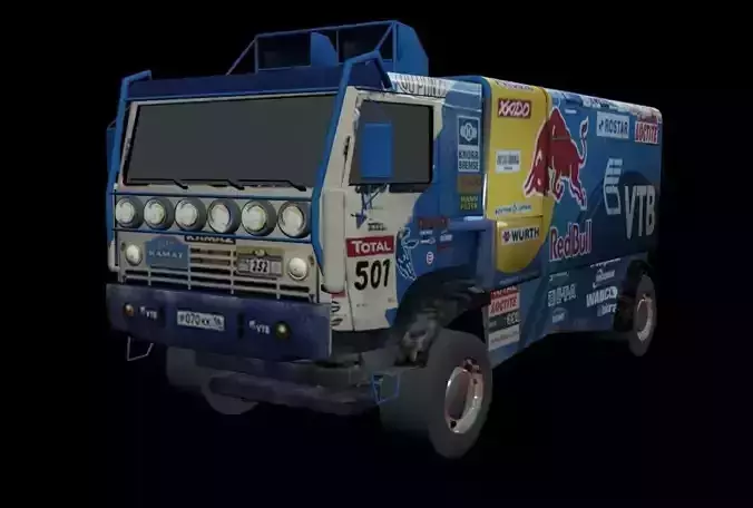 Truck rally Low-poly 3D model