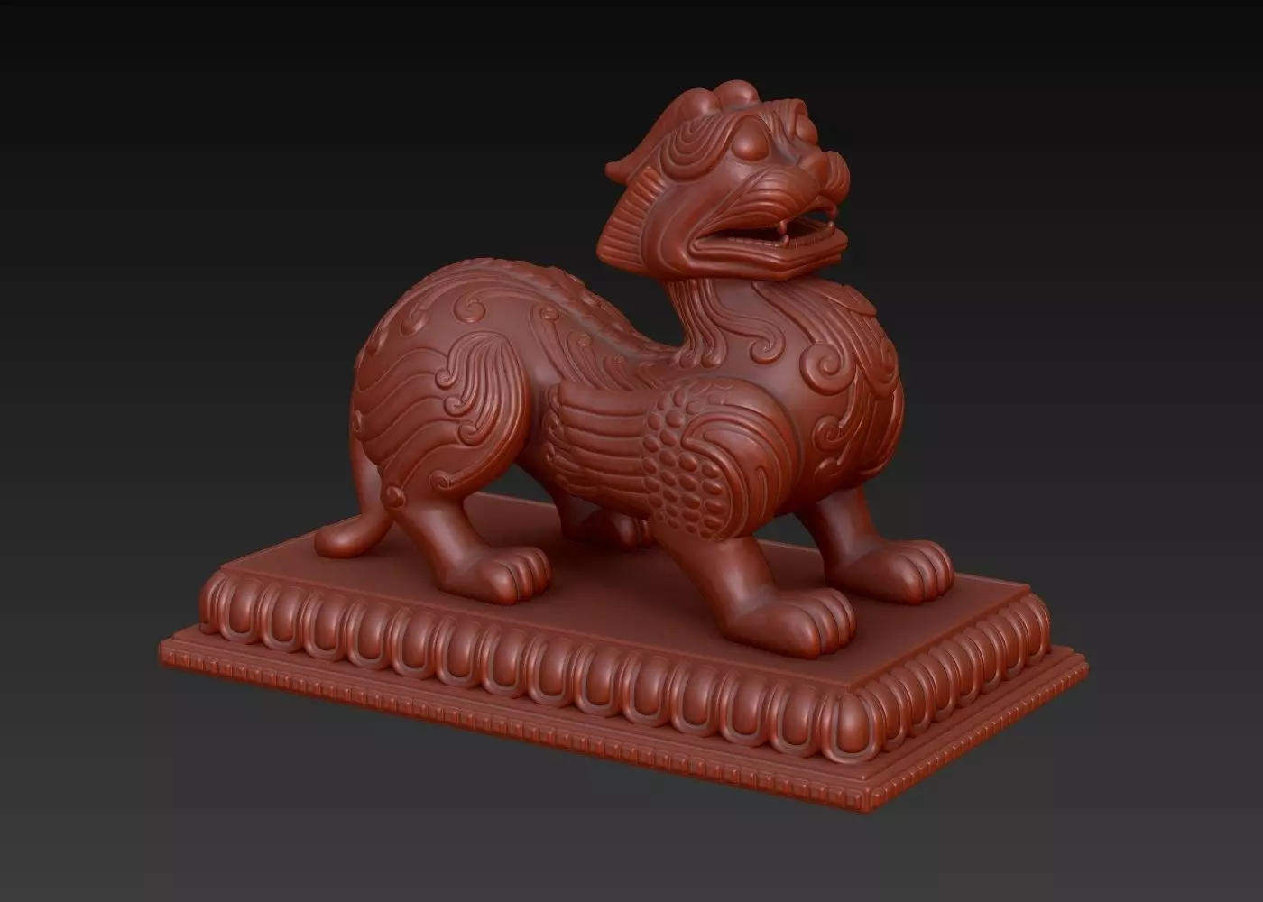 3D Chinese Dragon Statuette 3D model