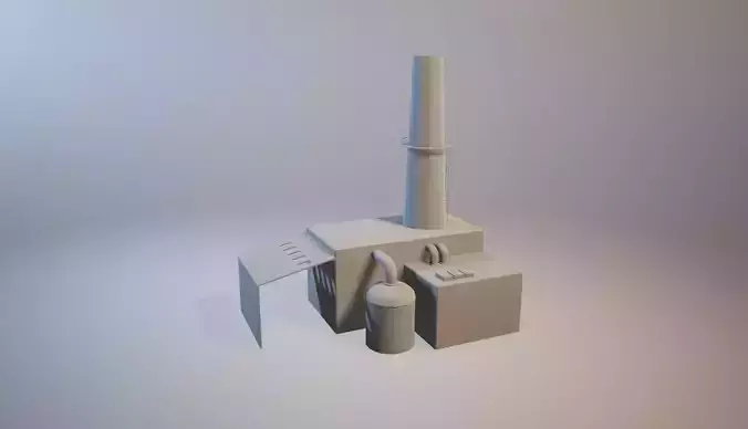 Simple Cartoon Desert Refinery