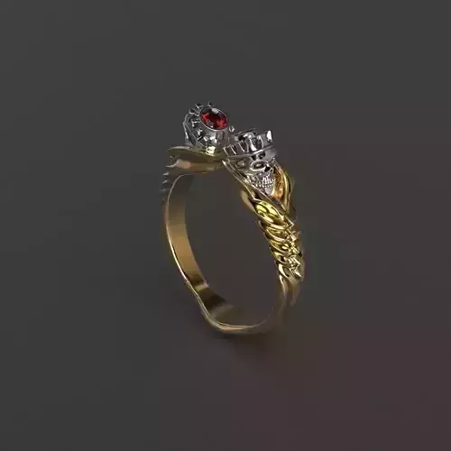 skull ring 3d printable models two ton gold
