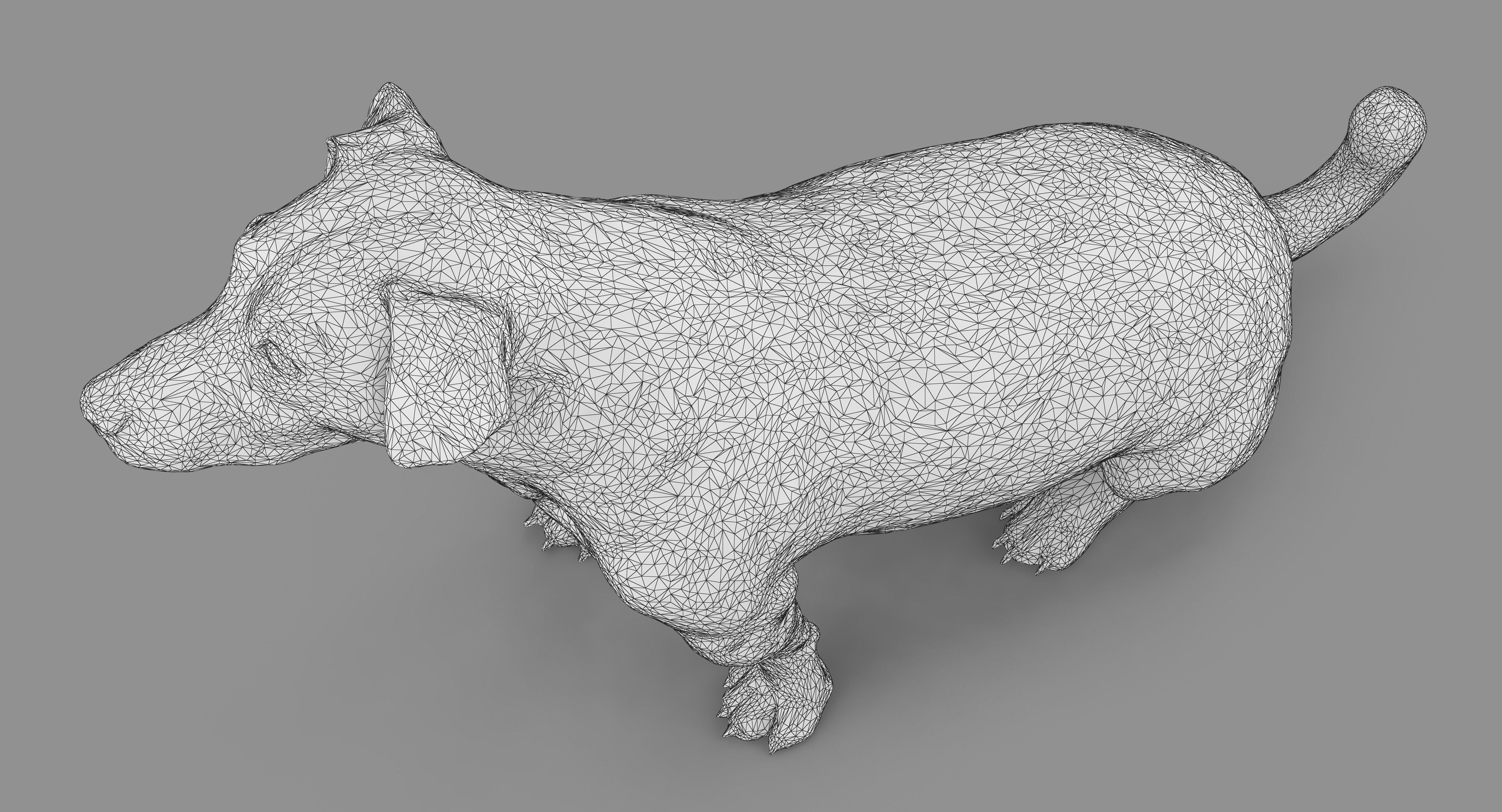 Jack Russell Sitting Low-poly 3D model_42