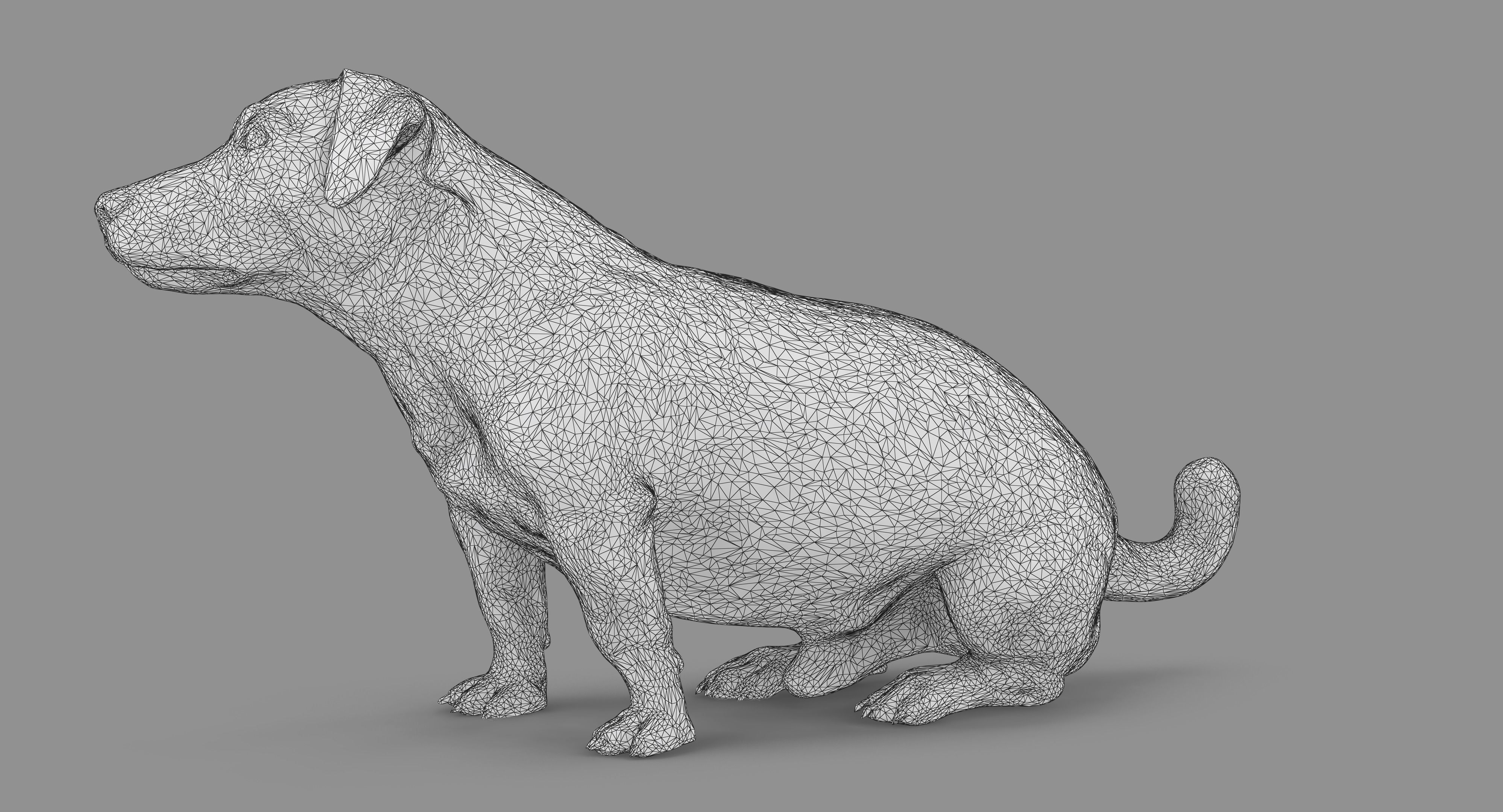 Jack Russell Sitting Low-poly 3D model_78