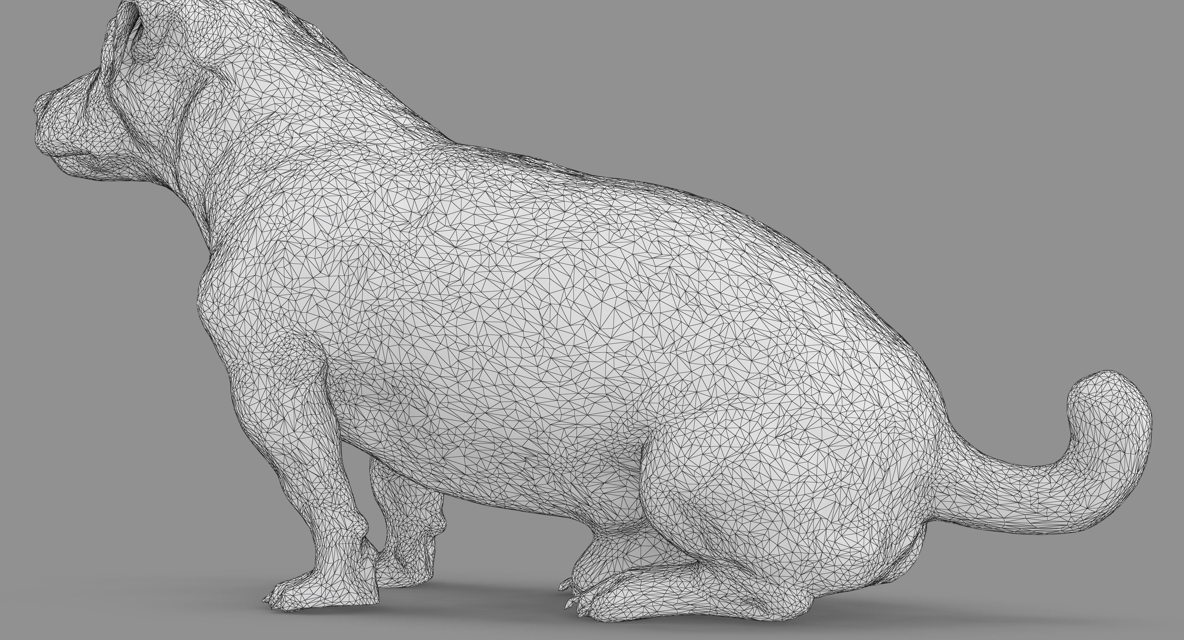 Jack Russell Sitting Low-poly 3D model_40