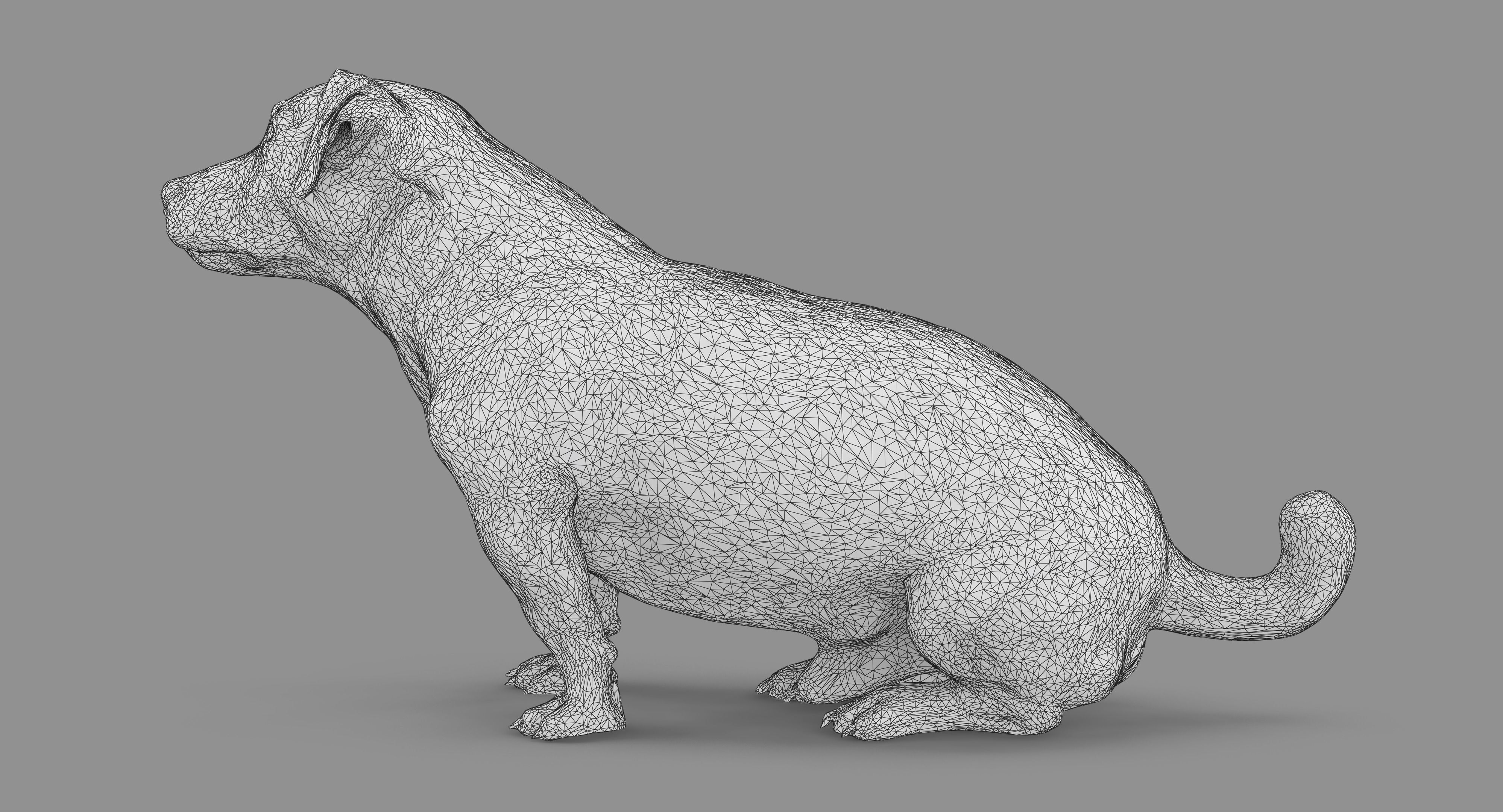 Jack Russell Sitting Low-poly 3D model_74