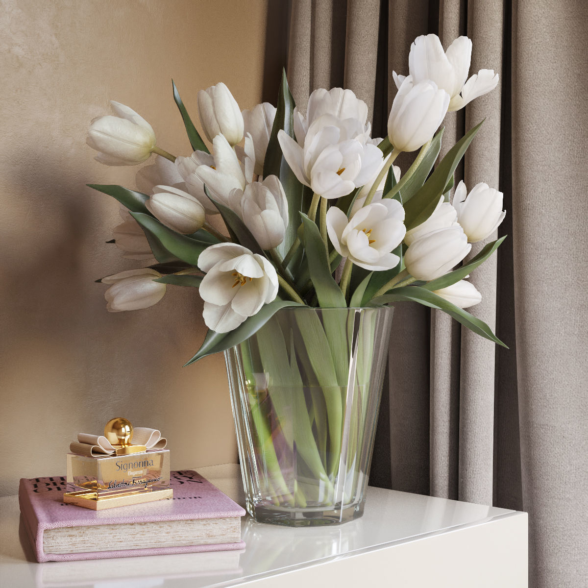 Tulip Flowers 4 in 1 Low-poly 3D model_4