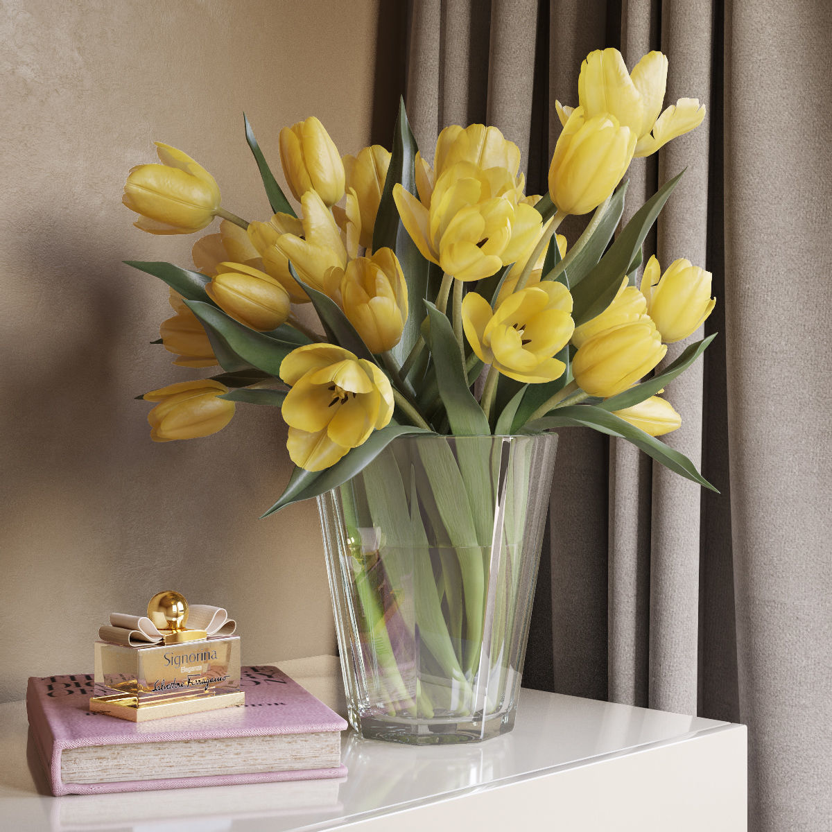 Tulip Flowers 4 in 1 Low-poly 3D model_3