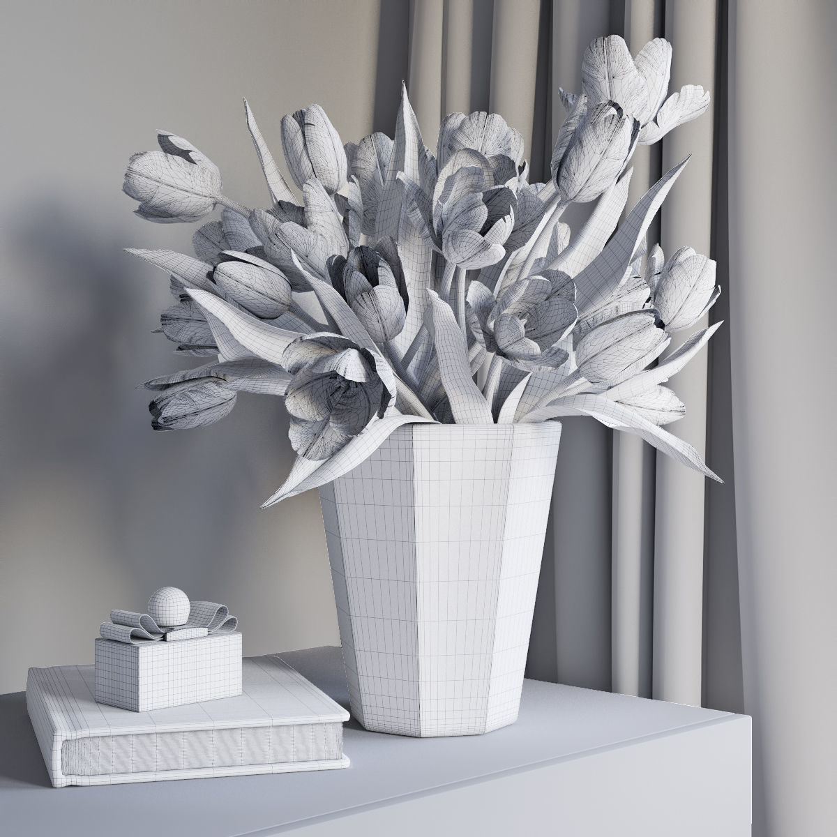 Tulip Flowers Low-poly 3D model_3