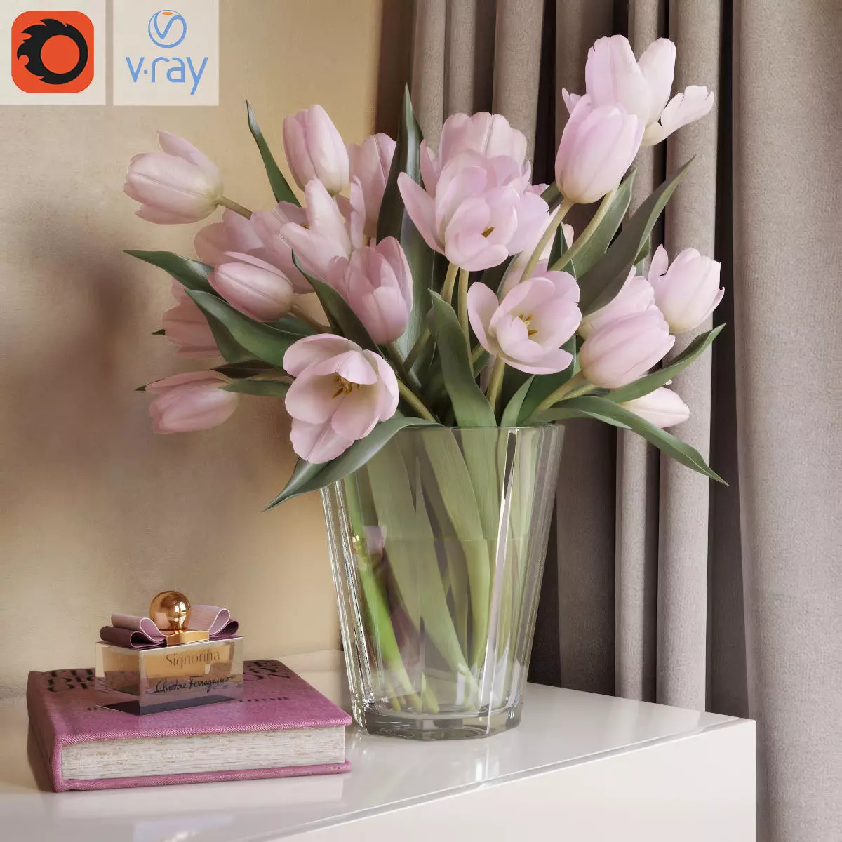 Tulip Flowers Low-poly 3D model_0
