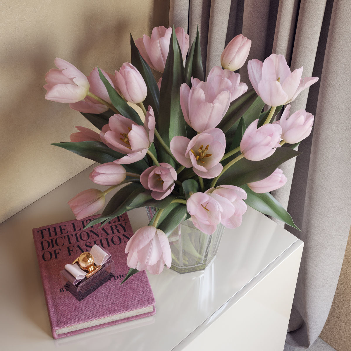 Tulip Flowers Low-poly 3D model_1