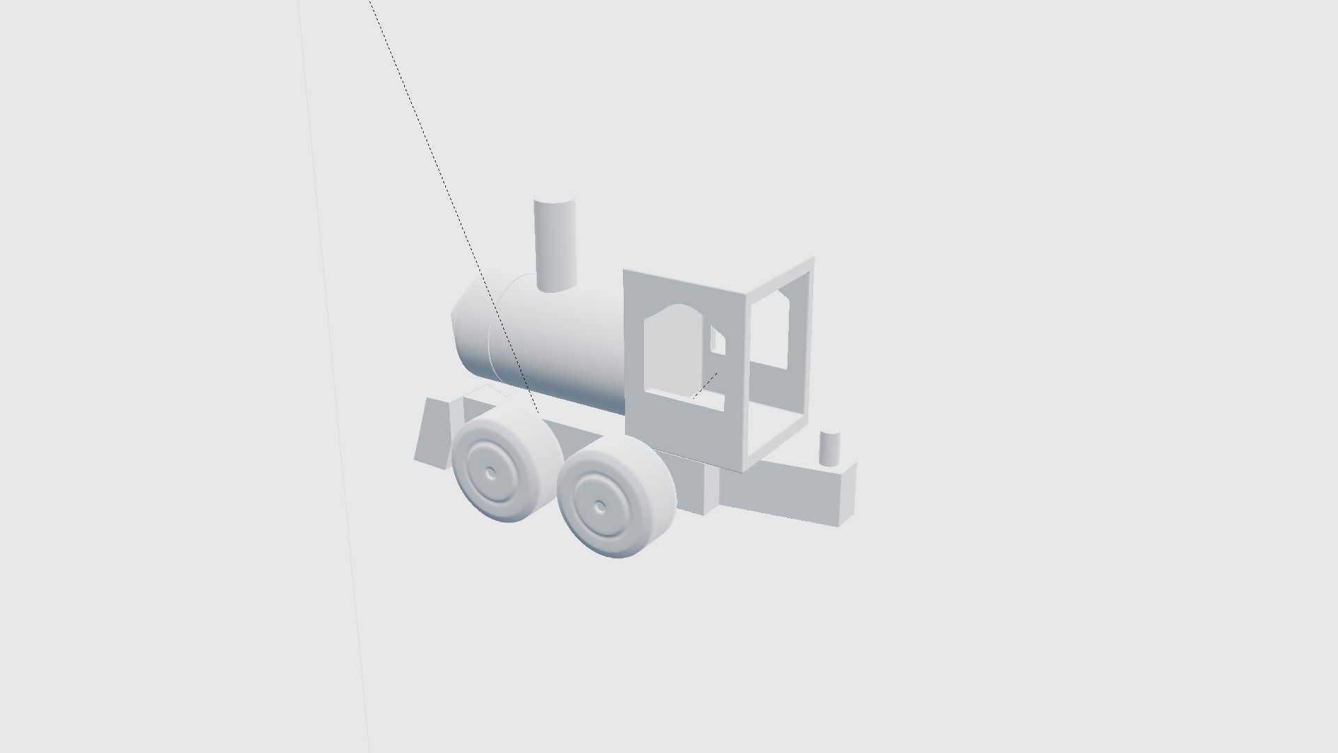 Toy Train Retro style 3D model_4