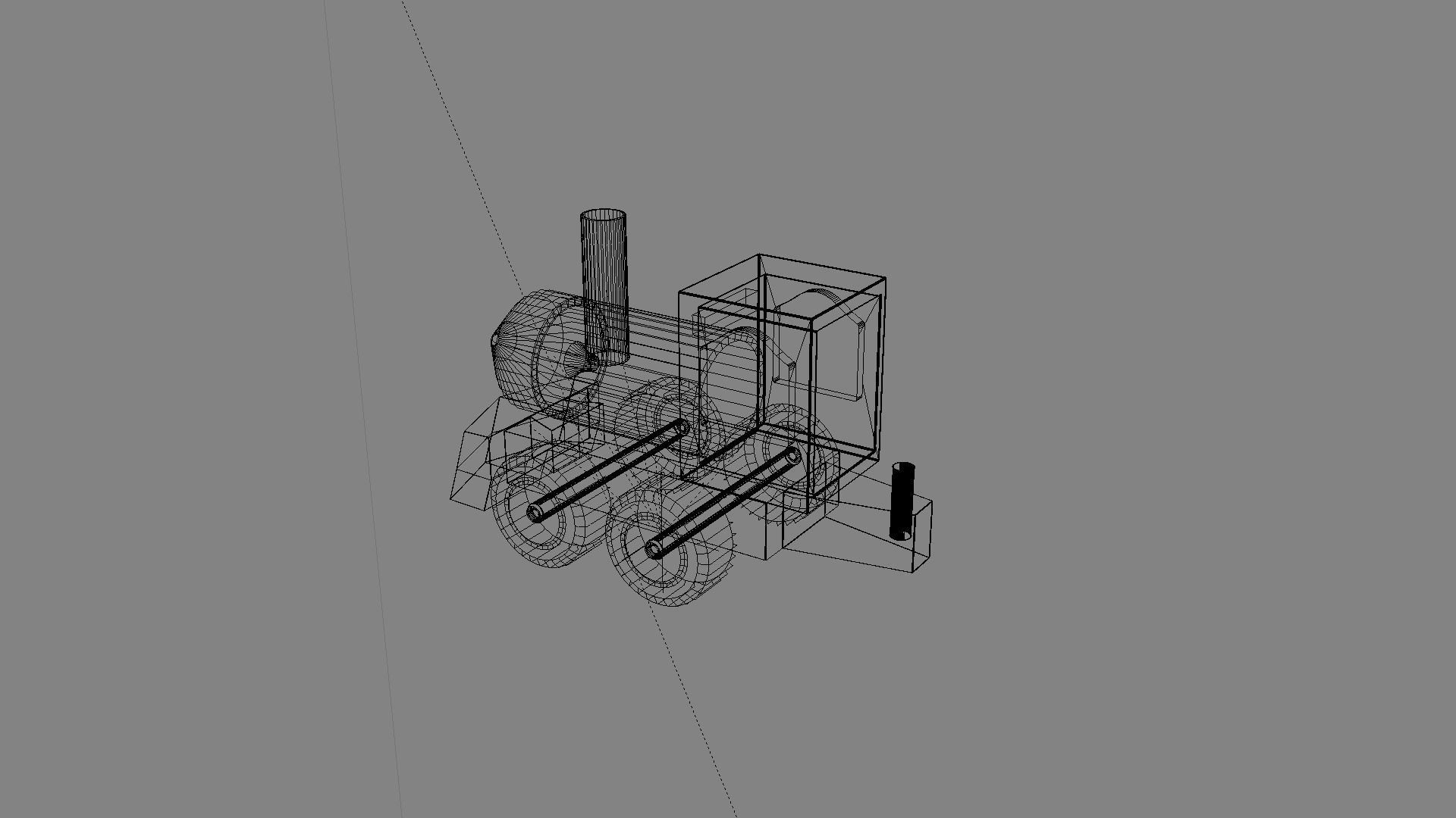 Toy Train Retro style 3D model_5