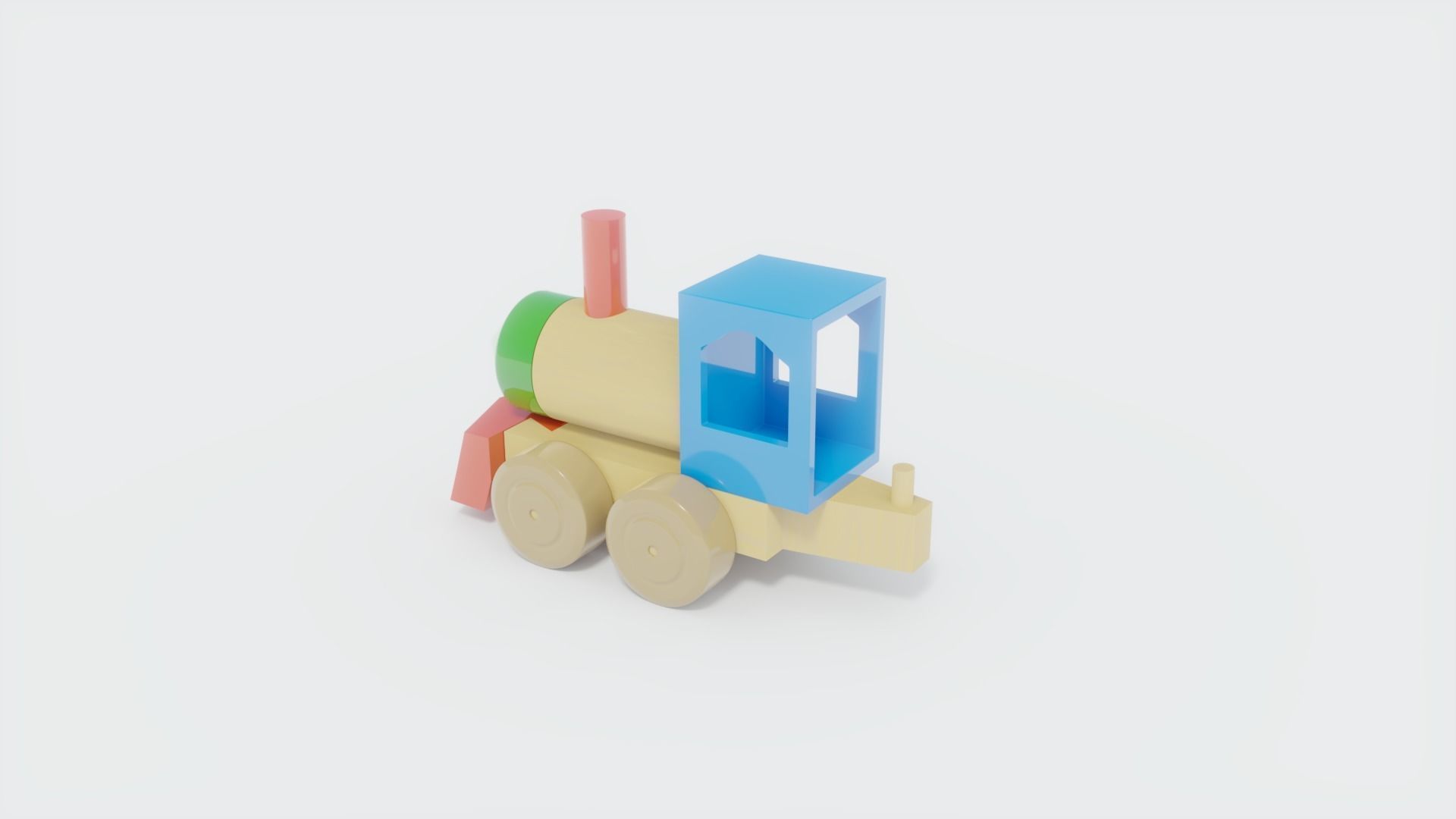 Toy Train Retro style 3D model_3