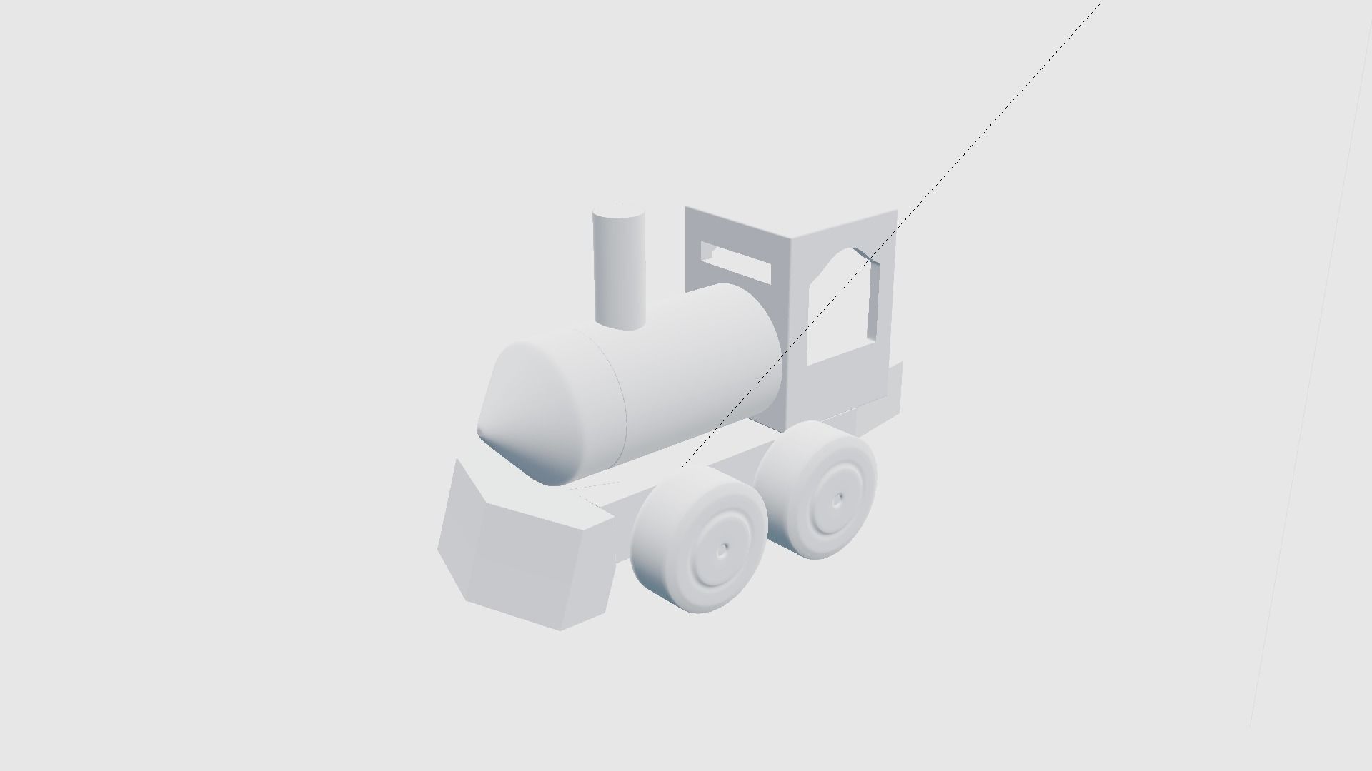 Toy Train Retro style 3D model_1