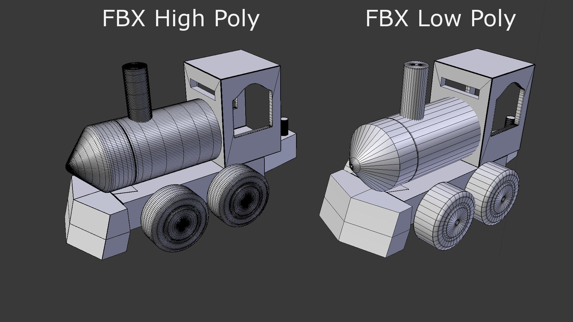 Toy Train Retro style 3D model_6