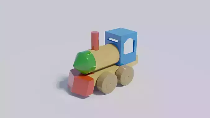 Toy Train Retro style 3D model