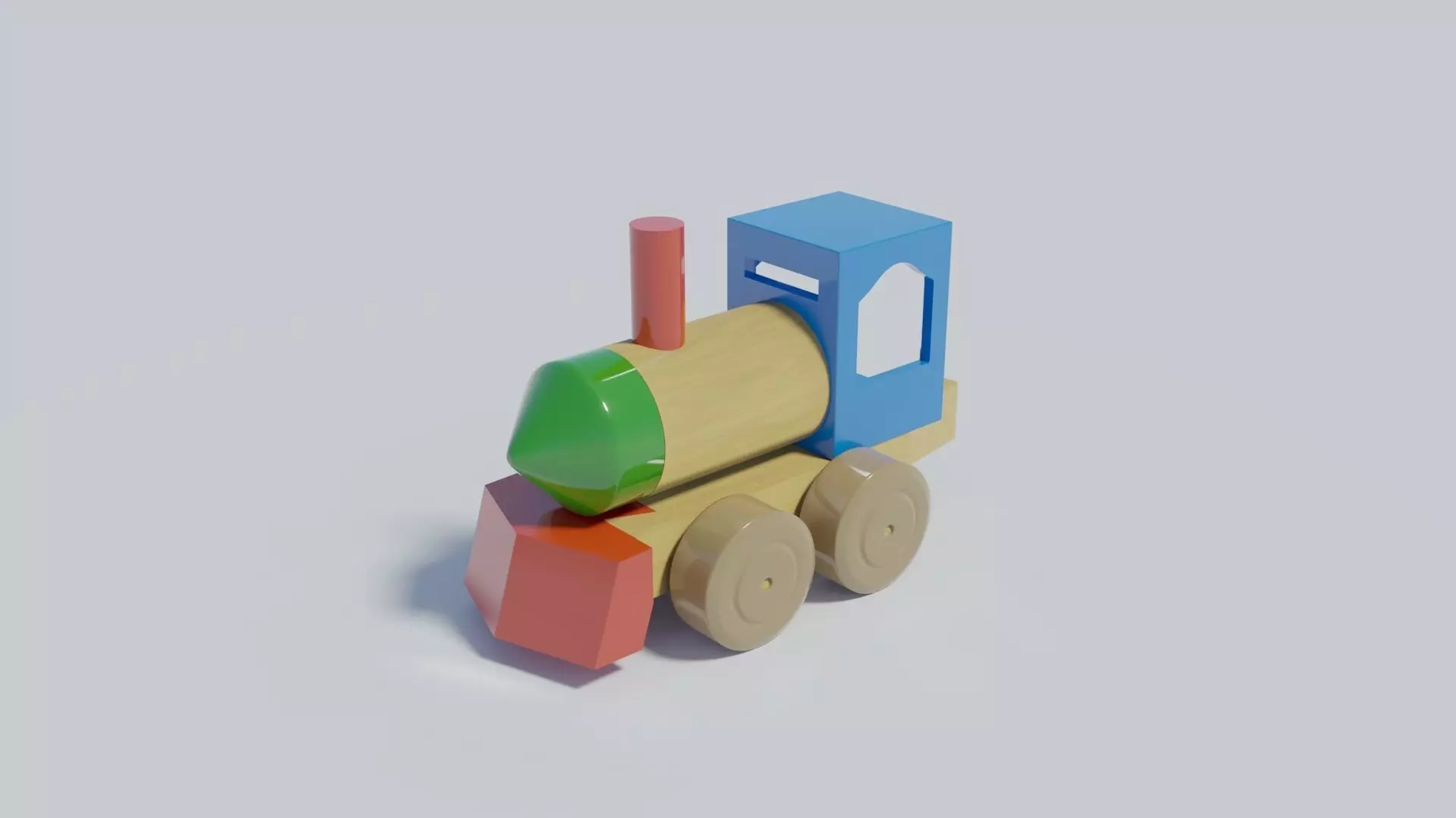 Toy Train Retro style 3D model_0