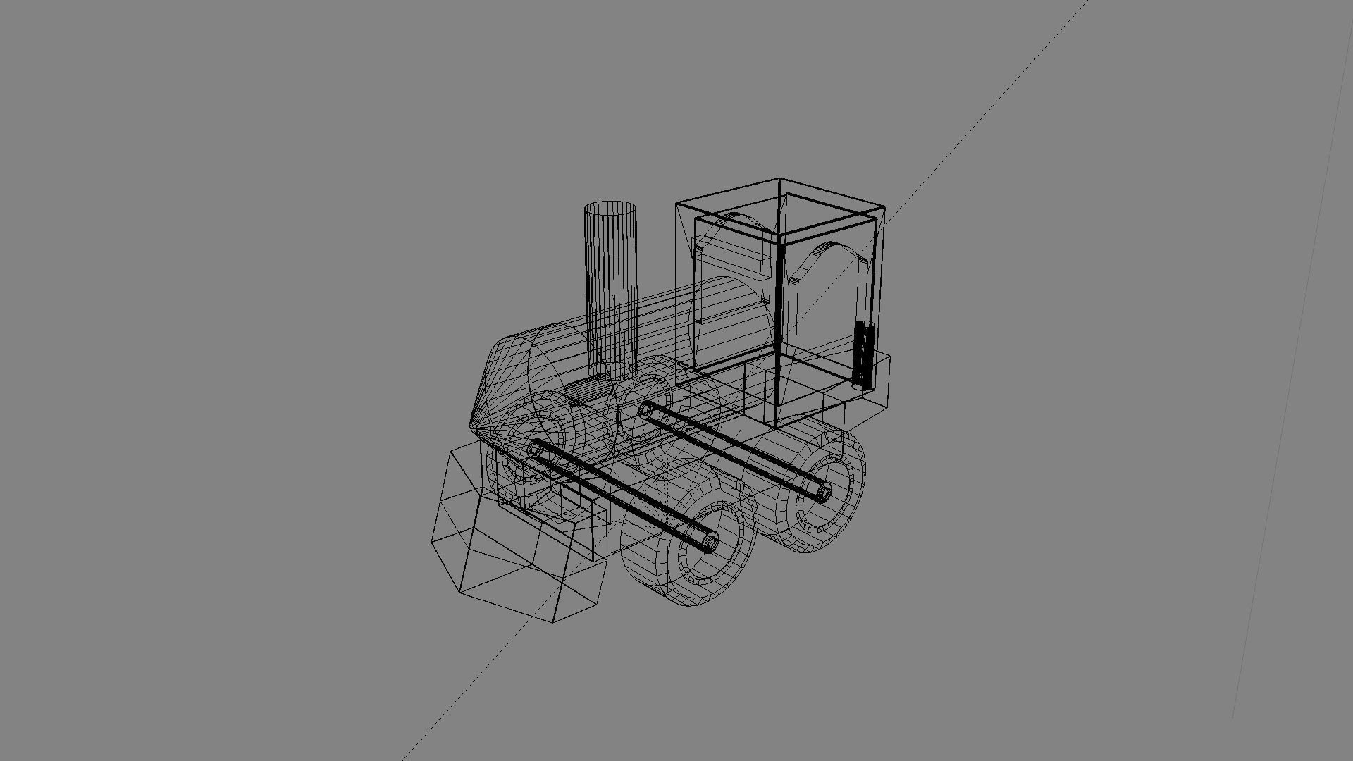 Toy Train Retro style 3D model_2