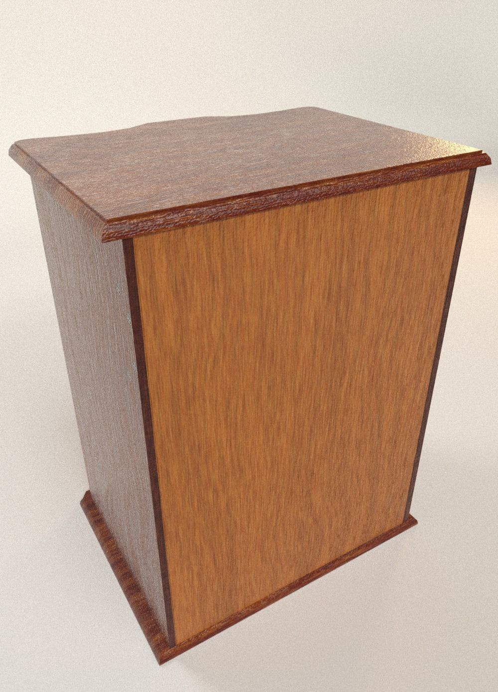 Faux Wood Drawer Wardrobe Low-poly 3D model_3