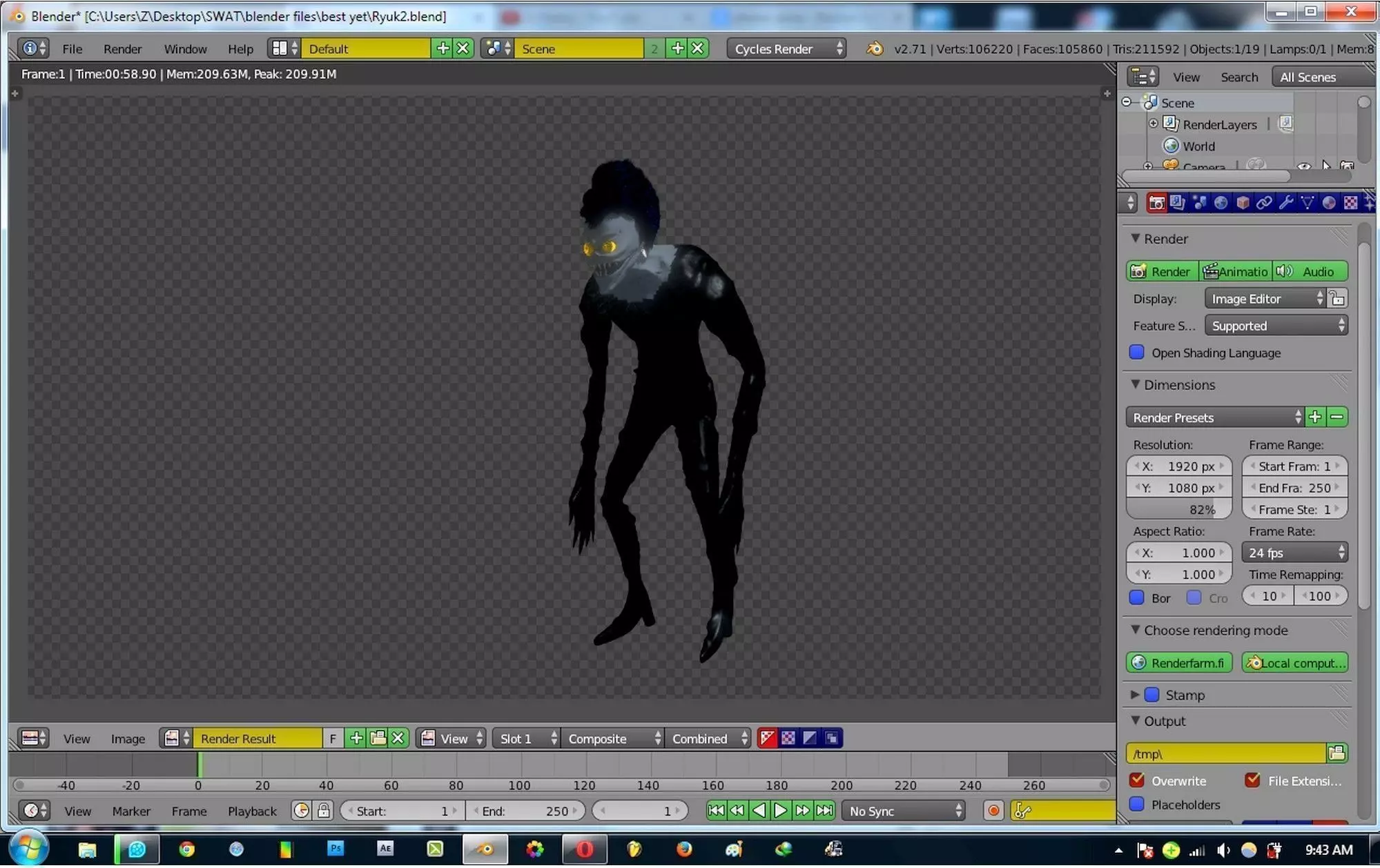 Death Note Ryuk model  Free 3D model_0