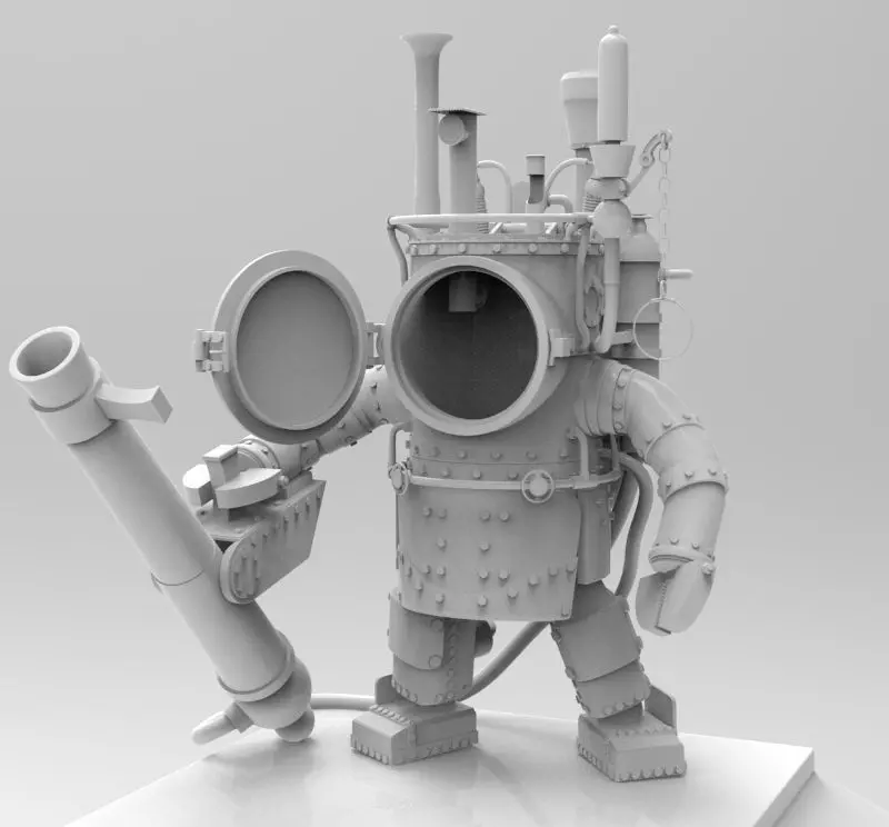 Steampunk Robot 3D model_0