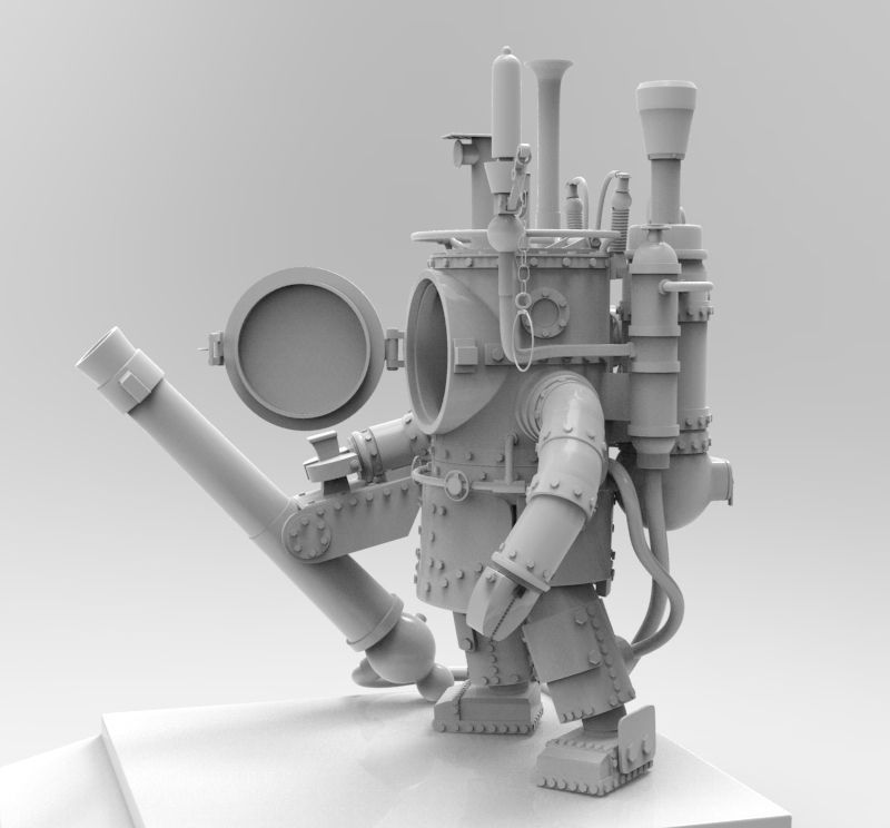 Steampunk Robot 3D model_2