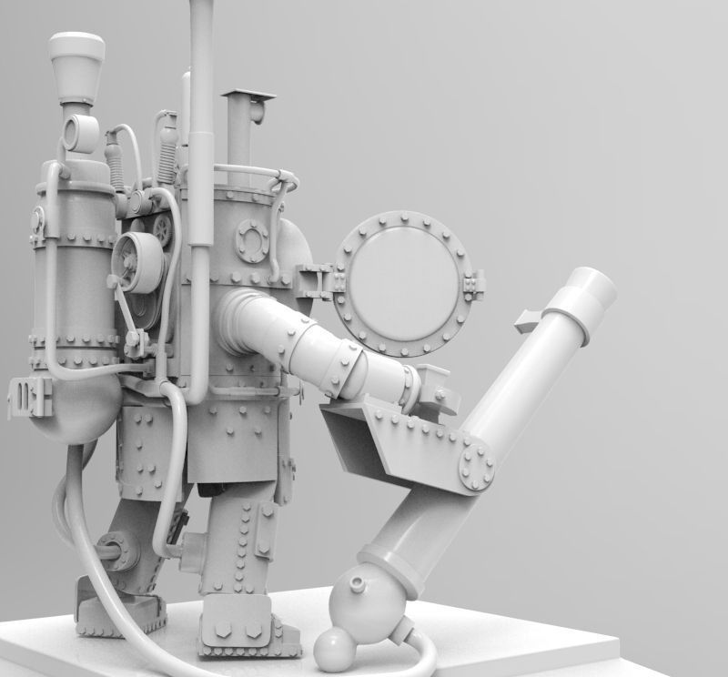 Steampunk Robot 3D model_7