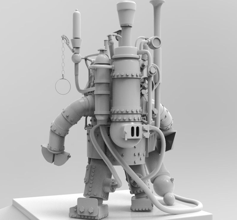 Steampunk Robot 3D model_3