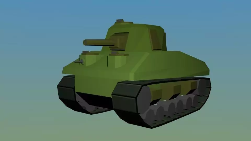 Low Poly WW2 Sherman Tank Free low-poly 3D model