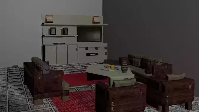 Salon living room with furniture