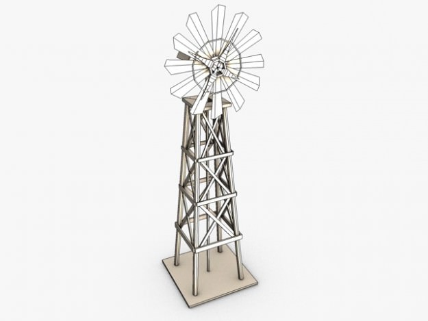 Old windmill 3D model_5