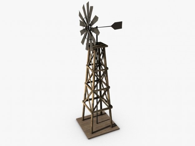 Old windmill 3D model_4