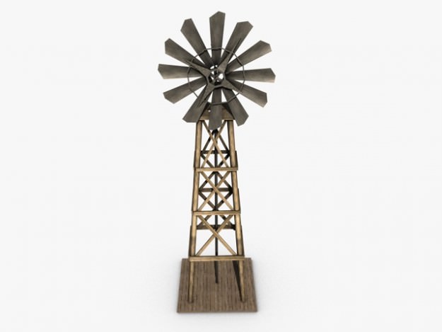 Old windmill 3D model_3