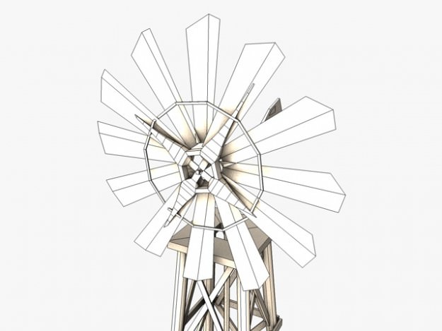 Old windmill 3D model_7
