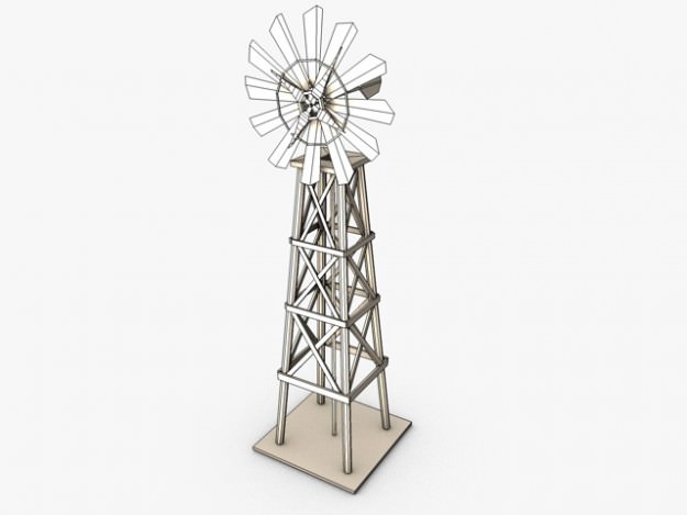 Old windmill 3D model_6