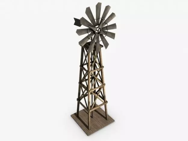 Old windmill 3D model_0