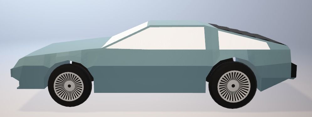 DeLorean DMC-12 - Low Poly Low-poly 3D model_2