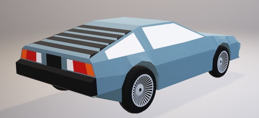 DeLorean DMC-12 - Low Poly Low-poly 3D model_1