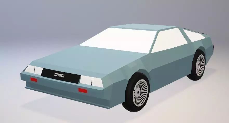 DeLorean DMC-12 - Low Poly Low-poly 3D model_0