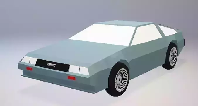DeLorean DMC-12 - Low Poly Low-poly 3D model