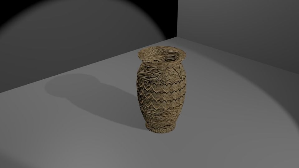 3d vazo vase on computer screen Low-poly 3D model_1