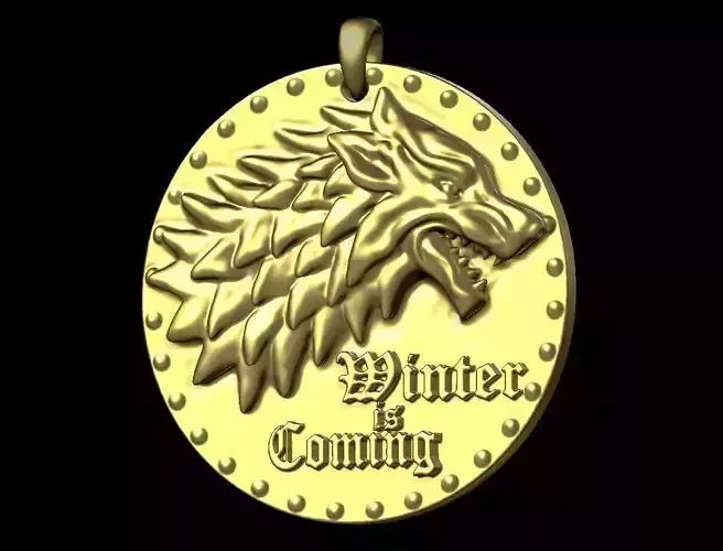 Pandant Game of Thrones - wolf medallion 3D print model
