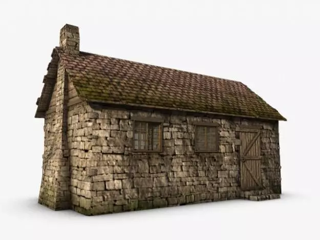 Old stone cottage 3D model_0