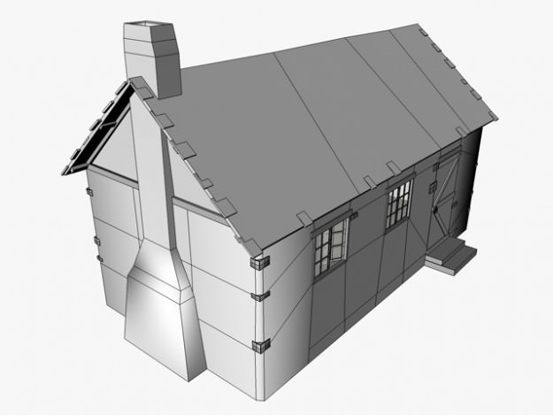 Old stone cottage 3D model_10