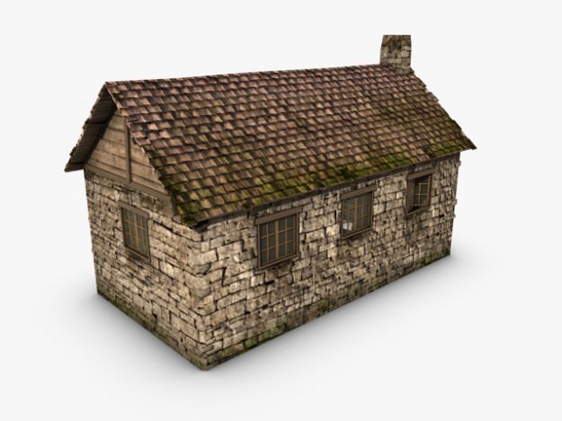 Old stone cottage 3D model_4
