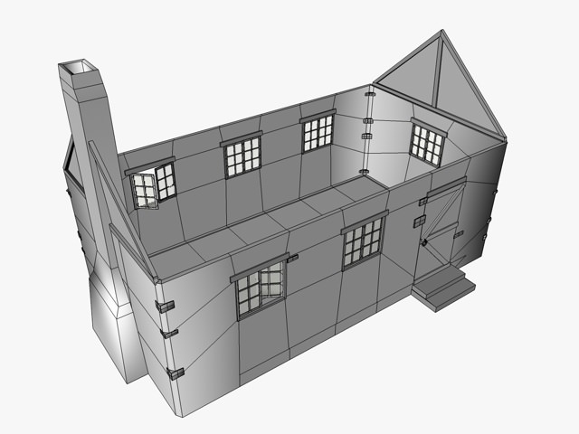 Old stone cottage 3D model_11