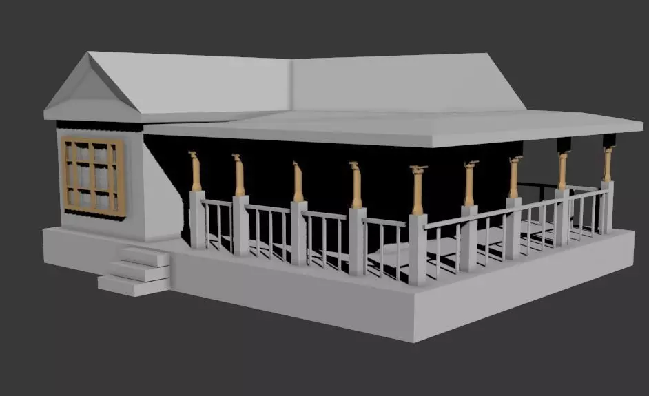 Simple House 3D model_0
