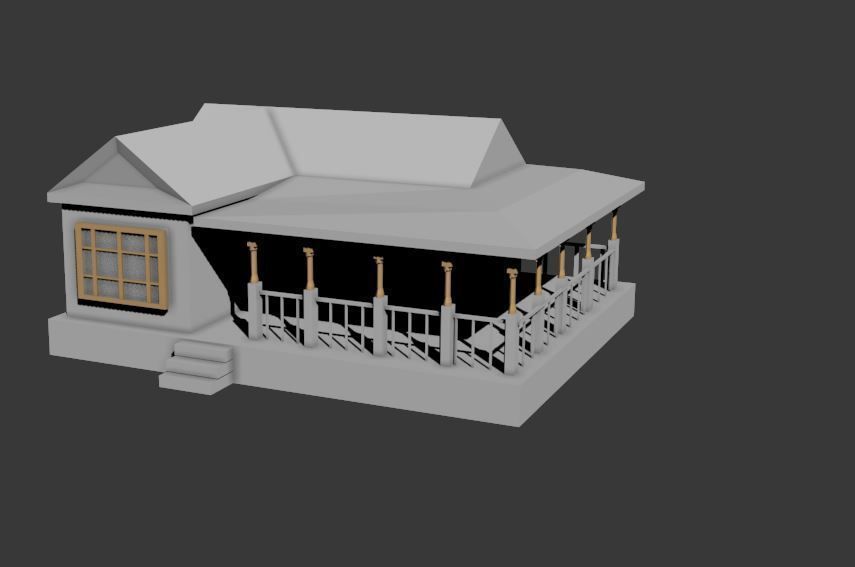 Simple House 3D model_3