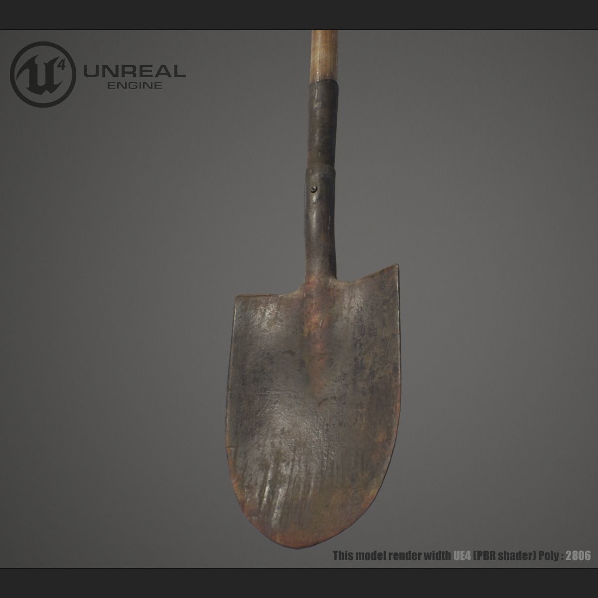 Shovel unreal engine Low-poly 3D model_4