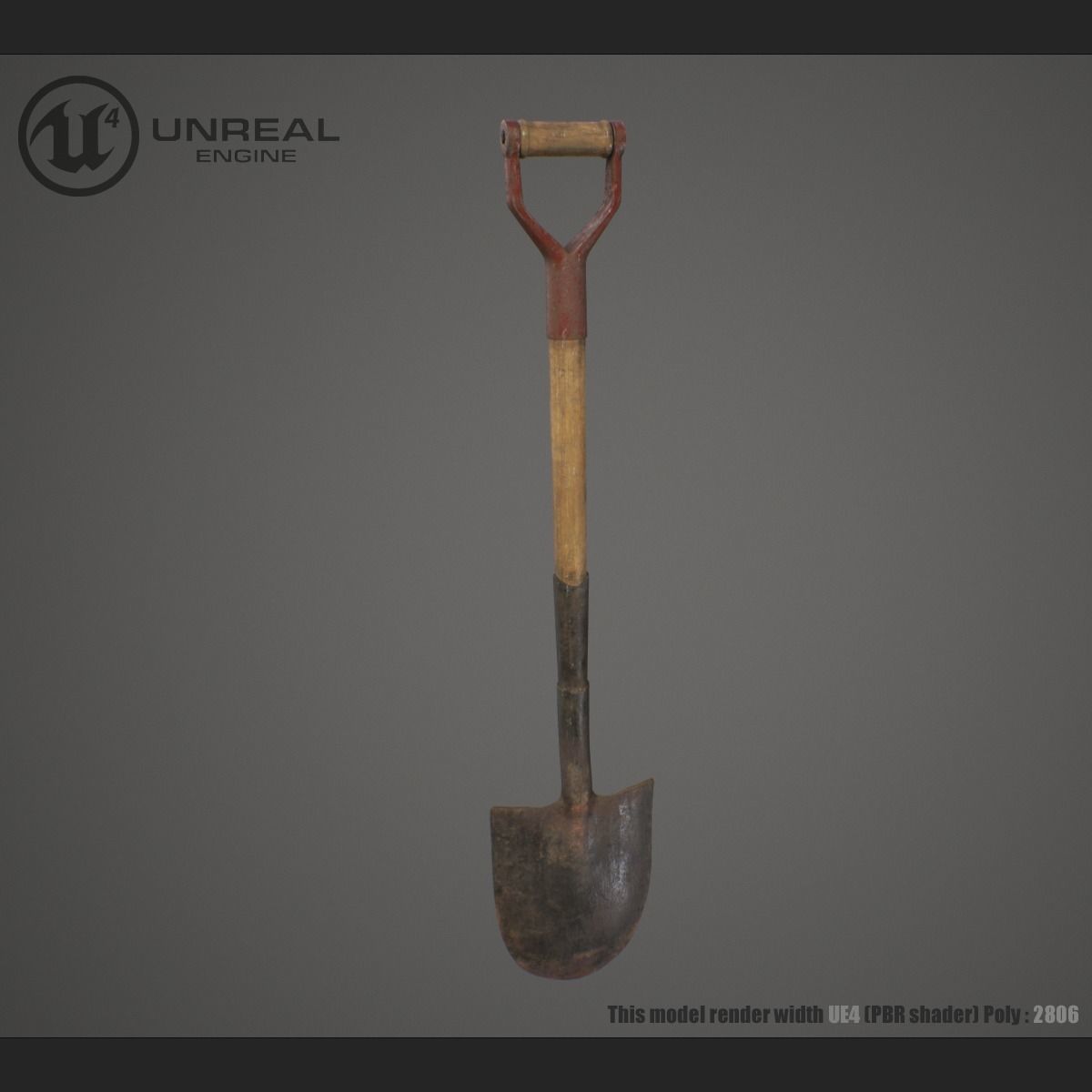 Shovel unreal engine Low-poly 3D model_2