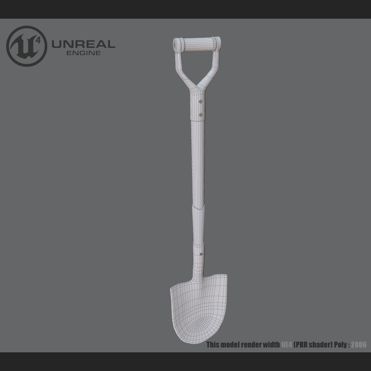 Shovel unreal engine Low-poly 3D model_7